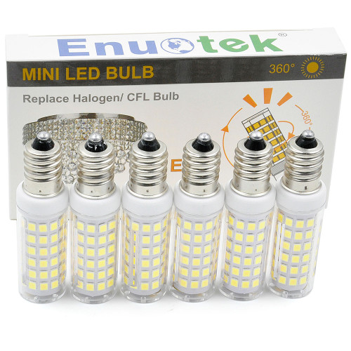 11w 1000lm Led E14 Ses Small Capsule Corn Light Bulbs Mini Lamp Bulbs Cool White 6000k Ac220 240v Much Brighter Than 60w Incandescent Halogen Candle Light Bulb 6 Pack By Enuotek