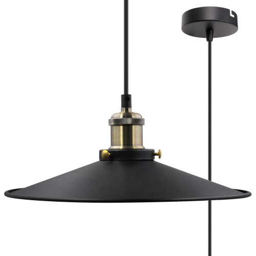 Black Pendant Light Shade Vintage Metal Ceiling Hanging Lamp Shade Pendant Light Fixture for Kitchen Dining Room Restaurant Maximum 2 Meters Suspension Height