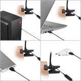 USB Powered Black Dimmable 4W LED Table Light Desk Reading Lamp Laptop Light with Clamp, Timer Function, Flexible Gooseneck, Eye Care Daylight Lighting