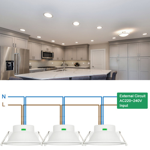 Dimmable 12w Led Kitchen Bathroom Ceiling Recessed Downlights Ceiling Lamps Cct Adjustable 3000k 4000k 5000k 220v 240v Ceiling Hole Diameter 120 140mm Ip44 Dampproof 3 Lamps By Enuotek