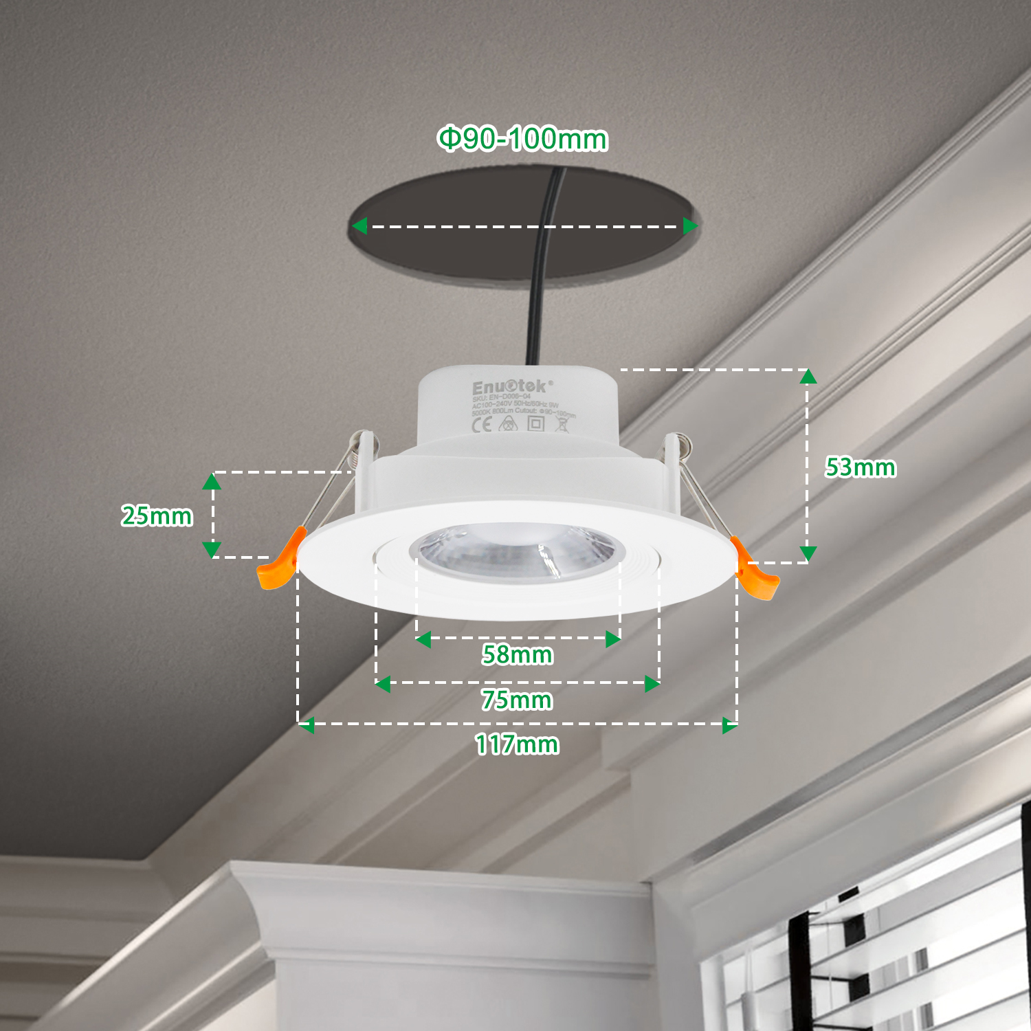 Directional 9W LED Recessed Spot Downlights Vaulted Ceiling LED Spot   1a4fb1f459556b5a 