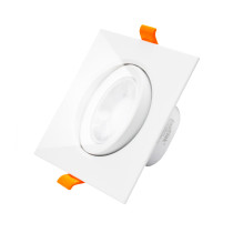9W LED Down Light Angled Square LED Recessed Vaulted Ceiling Spotlight, Cool white 5000K, Cut Hole Diameter 90-100MM AC100~240V Lighting Direction Adjustable, 1 Pack
