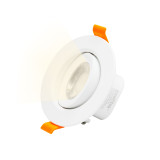 Directional 6W LED Recessed Ceiling Lights Halogen Replacement Small LED Downlights Warm White 3000K for Sloped Ceiling, Cut Hole Diameter 70-80MM AC100~240V 3 Pack