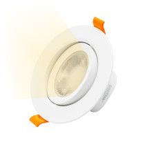 Directional 9W LED Recessed Ceiling Spot Downlights Energy Saving Ceiling Light Fixture Warm Light 3000K Cut Hole Diameter 90-100MM AC100~240V Lighting Direction Adjustable 3 Pack