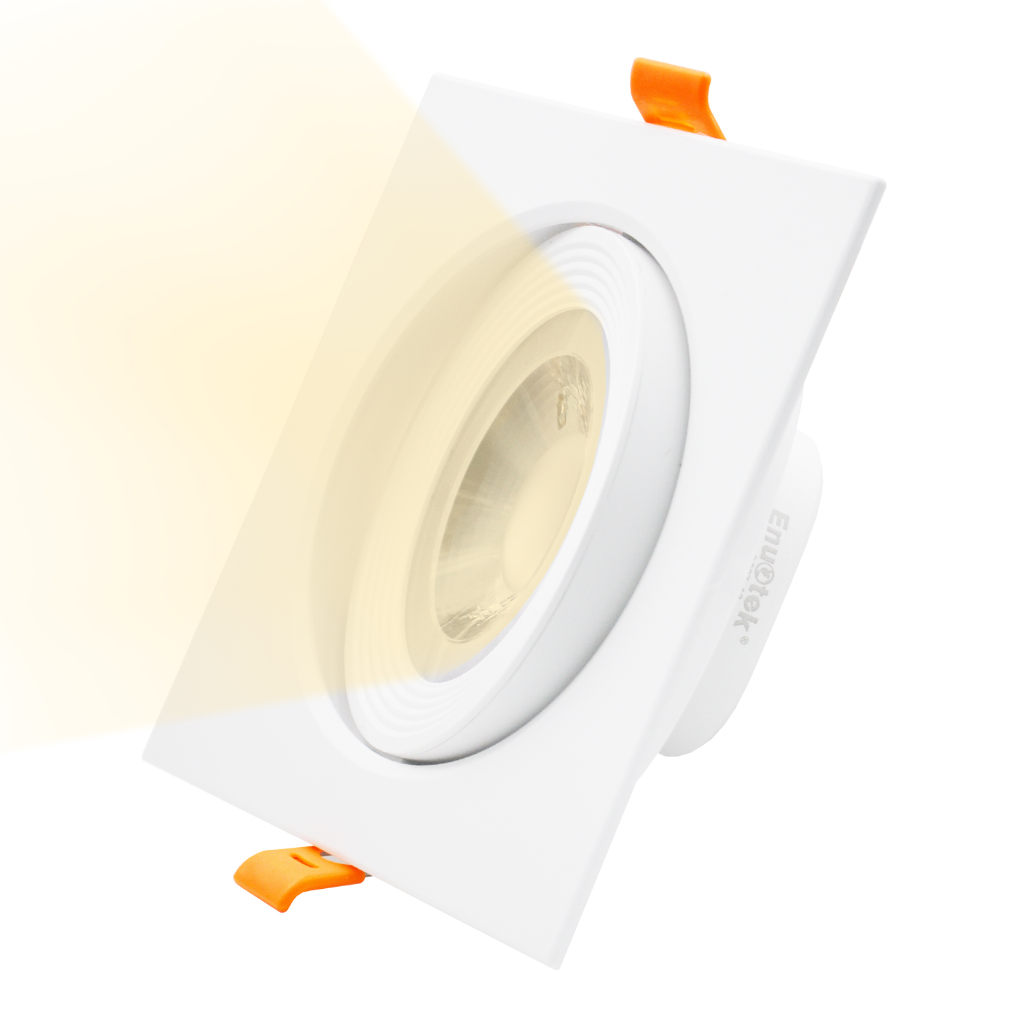 4 Inch Square 12W LED Downlight Lighting Direction Adjustable LED Spotlight for Sloped Ceiling Warm White 3000K Cut Hole Diameter 120-130MM AC100~240V 40° Beam Angel, 1 Pack