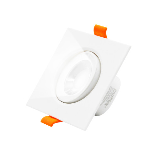 Square 6W LED Retrofit Halogen Downlight Cool White 5000K LED Recessed Ceiling Spot Lamp, 2.5 Inch Direction Adjustable Spotlight, Cut Hole Diameter 70-80MM AC100~240V, 1 Pack by Enuotek