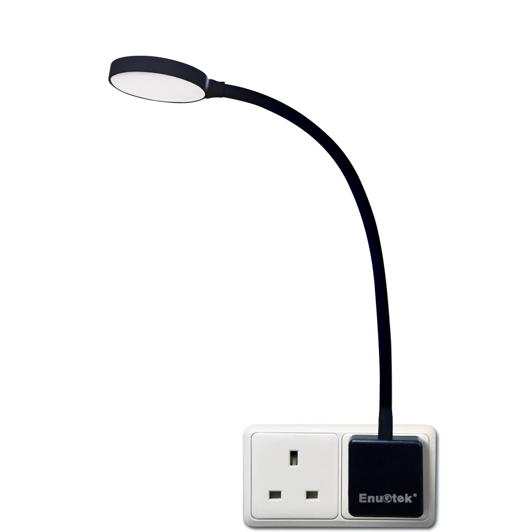 Plug In Dimmable LED Wall Night Light Swing Arm Wall Lamp with British Outlet Power Socket Plug