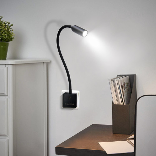 Plug In Dimmable Led Wall Spot Light Flexible Reading Lamp With Power Socket Plug In Dimmable Led Wall Spot Light, Plug In Lamp