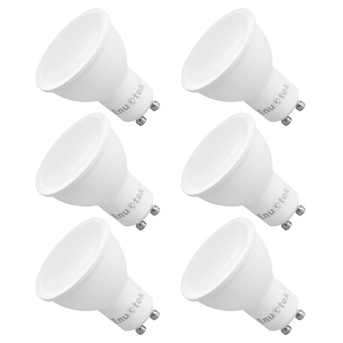 7W 650Lm Dimmable GU10 LED Spotlights LED Spot Light Bulbs 120° Wide Beam Angle Cool White 5000K AC220~240V Trailing Edge Dimmable Replace 60W Halogen Lamp 6 Pack