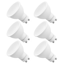 7W 650Lm Dimmable GU10 LED Spotlights LED Spot Light Bulbs 120° Wide Beam Angle Cool White 5000K AC220~240V Trailing Edge Dimmable Replace 60W Halogen Lamp 6 Pack