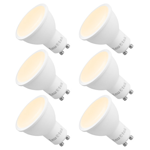 GU10 LED Dimmable Spotlights LED Spot Light Bulbs 7W 650Lm 120° Wide Lighting Angle Warm White 3000K AC220~240V Trailing Edge Dimmable Replace 60W Halogen Lamp 6 Pack