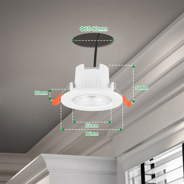 5W Small Angled LED White Recessed Ceiling Spotlights Downlights CCT