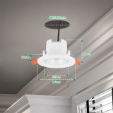 5W Small Angled LED White Recessed Ceiling Spotlights Downlights CCT Adjustable 3000K 4000K 5000K Lighting Angle 38° Ceiling Hole Diameter 65-80MM 3 Lamps