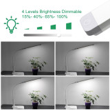 Touch Dimmable Desktop and Clip On Functional LED Desk Lamp Table Reading Light Work Lamp with Rotatable Lamp Head and Max. 7CM Clamp Thickness Eye Care White Lighting Color