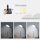 Touch Dimmable Black LED Desk Lamp Flexible Metal LED Table Reading Light Bedside Lamp, Energy Saving 5W LED, Eye Care Daylight Lighting 5000K