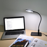 Touch Dimmable Black LED Desk Lamp Flexible Metal LED Table Reading Light Bedside Lamp, Energy Saving 5W LED, Eye Care Daylight Lighting 5000K