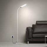 Dimmable LED Flexible White Floor Lamp Standing Reading Light 2X 5W Double LED Lamp Heads Maximum 1000Lm Brightness Daylight 5000K Tall Height 1.5 Meters 1 Lamp