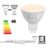 MR16 GU5.3 LED Spot Light Bulbs Spotlights 7W 650Lm 120° Beam Angle Warm White 3000K 12V AC DC GU5.3 Bi-Pin Base Not Dimmable Replace 60W Halogen Lamp 6 Pack