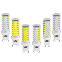 Dimmable G9 GU9 LED Capsule Corn Light Bulbs 7W 650Lm 60W Halogen Bulb Replacement Cool White 6000K Flicker Free 0~100% Brightness Dimmable Available AC220-240V 6 Pack
