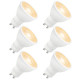 3 Steps Dimmable GU10 LED Spot Light Bulbs 7W 38° Spot Lighting Angle Warm White 3000K 100%-40%-15% Maximum 650Lm Brightness Warm White 3000K Replace 60W Halogen Lamp 6 Pack