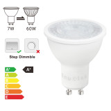 7W GU10 LED Spotlights LED Spot Light Bulbs 3 Steps Dimmable for ON/ OFF Switch Cool White 5000K 100%-40%-15% Brightness 38° Wide Beam Angle Replace 60W Halogen Lamp 6 Pack