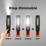 battery 4W COB LED work light Rechargeable LED flashlight hand lamp inspection lamp, high brightness 400Lm and strong magnets, 2600mAh lithium ion battery