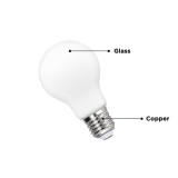 Edison E27 A60 8W LED Globe Light Bulbs Type A Energy Saving LED Light Bulbs 1100Lm 60MM Diameter Omnidirectional Warm White Lighting 3000K with Glass Lamp Shade 3 Pack