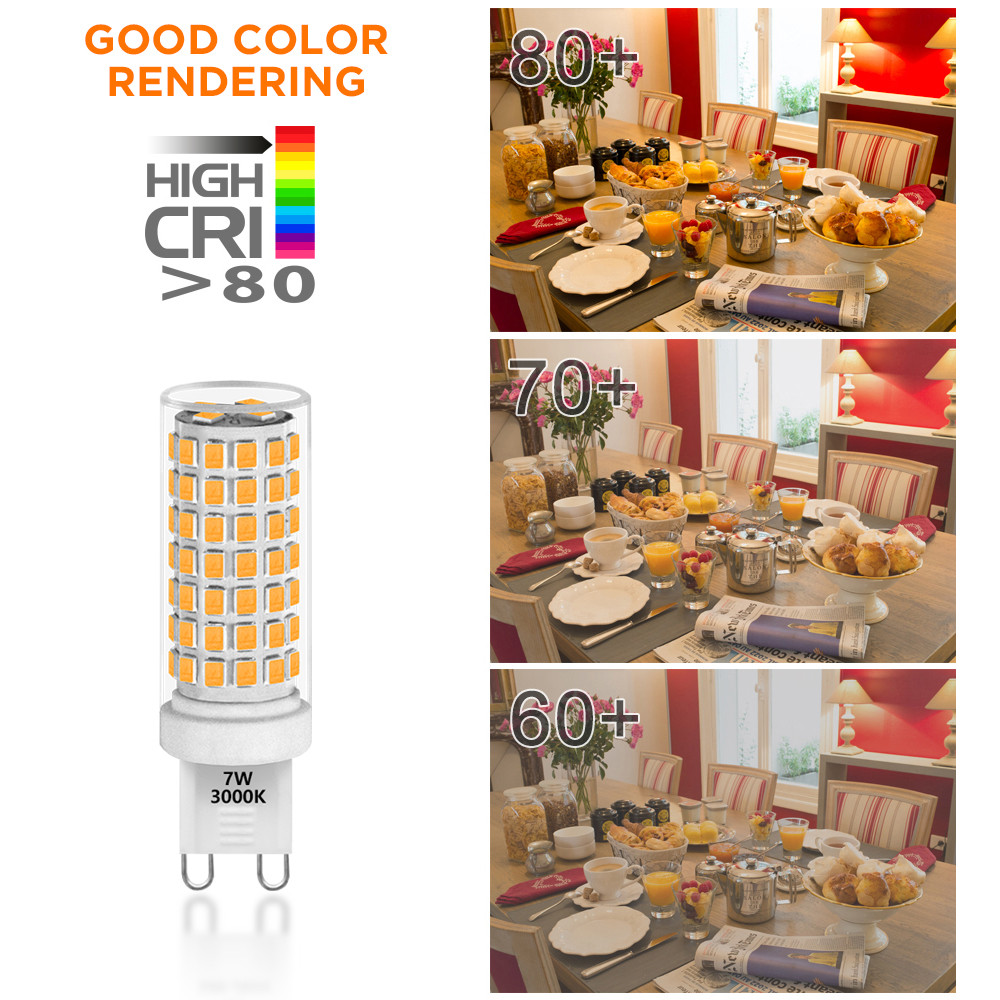 Dimmable 7W G9 LED Capsule Light Bulbs 650Lm 60W Halogen Lamp ...