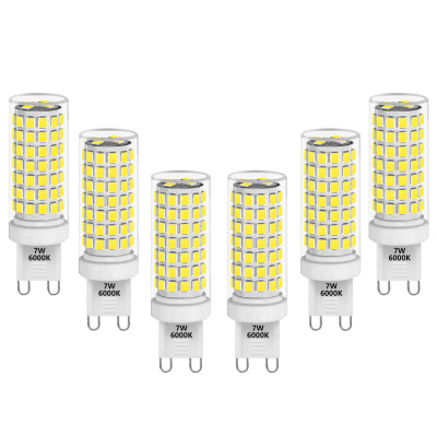 The Brightest G9 GU9 LED Capsule Light Bulbs 11W 1000Lm Small Corn Light Bulbs Warm White 3000K AC110-120V The Brightest G9 LED Light Bulb 6 Pack by Enuotek 