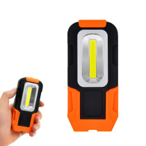 Battery Powered Portable 3W COB LED Work Light Magnetic Foldable LED Inspection Lamp with Hook
