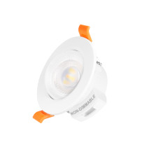 5W Small Angled LED Recessed Spot Lamp Downlight for Sloped Ceiling Warm and Cool White Lighting Adjustable Beam Angle 38° Ceiling Hole Diameter 65-80MM 1 Lamp