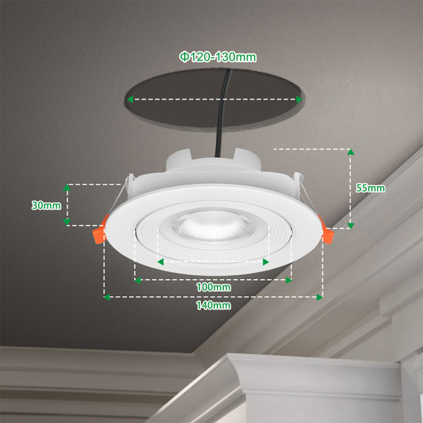 Square Angled 12W LED Recessed Ceiling Lamps Spot Lights Downlights 40