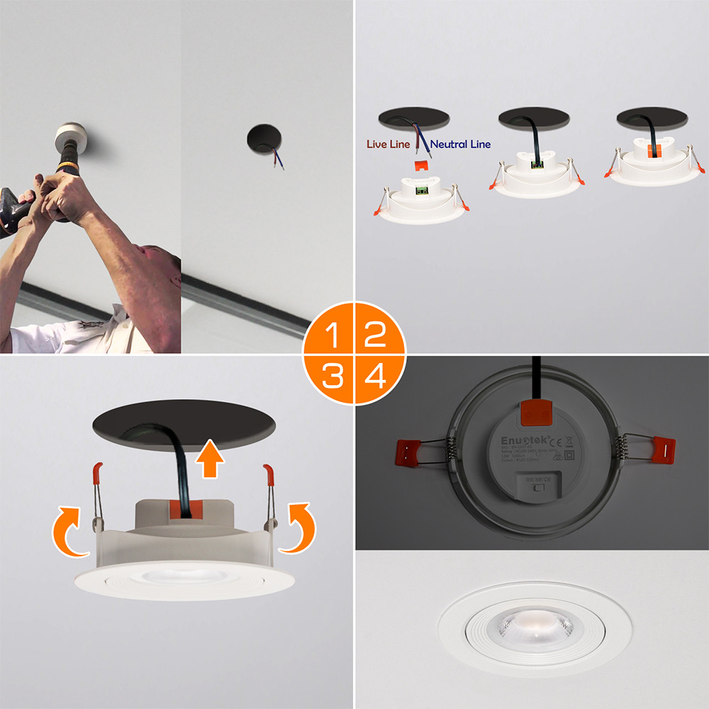 Square Angled 12W LED Recessed Ceiling Lamps Spot Lights Downlights 40