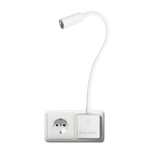 Plug In White Dimmable Led Night Light, White Swing Arm Plug In Wall Lamp