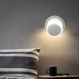 White LED Decorative Wall Mounted Sconce Light Wash Lamp Up or Down 350 Degree Rotatable Soft Ambient Ring Lighting Effect Neutral White 4000K for Bedroom Living Room Hallway