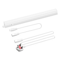 Connectible T5 5W LED Kitchen Under Cabinet Lamp Under Cupboard Light Tube Neutral White 4000K Length 313MM with British Power Plug Replace T5 Fluorescent Light Fixture Pack of 1 Lamp