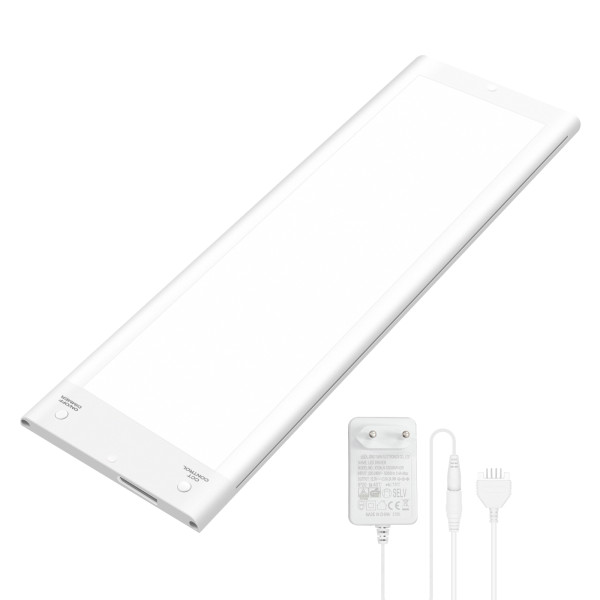 Connectible 12’’ 6W Under Kitchen Cabinet LED Cupboard Recessed Panel Light Hardwired 480Lm Stepless Dimmable and 5X Lighting Colors (3000K~5000K) Selectable CRI 90+