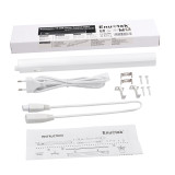 Connectible T5 5W LED Kitchen Under Cabinet Lamp Under Cupboard Light Tube Neutral White 4000K Length 313MM with European Power Plug Replace T5 Fluorescent Light Fixture Pack of 1 Lamp