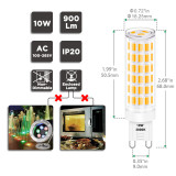 10W 900Lm G9 LED Small Corn Light Bulbs 6 Pack cETL Listed, 100W Halogen Lamp Equivalent SMD5730 Flicker Free Warm White 3000K LED Ceramic GU9 Bi Pin Base Bulbs Not Dimmable