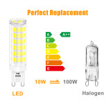 Super Bright G9 LED Small Corn Bulbs 10W 900Lm Chandelier Light Bulbs (100W Halogen Equivalent) SMD5730 LED 6000K Daylight White Non Dimmable No Flicker GU9 LED Lamps cETL Listed 6 Pack