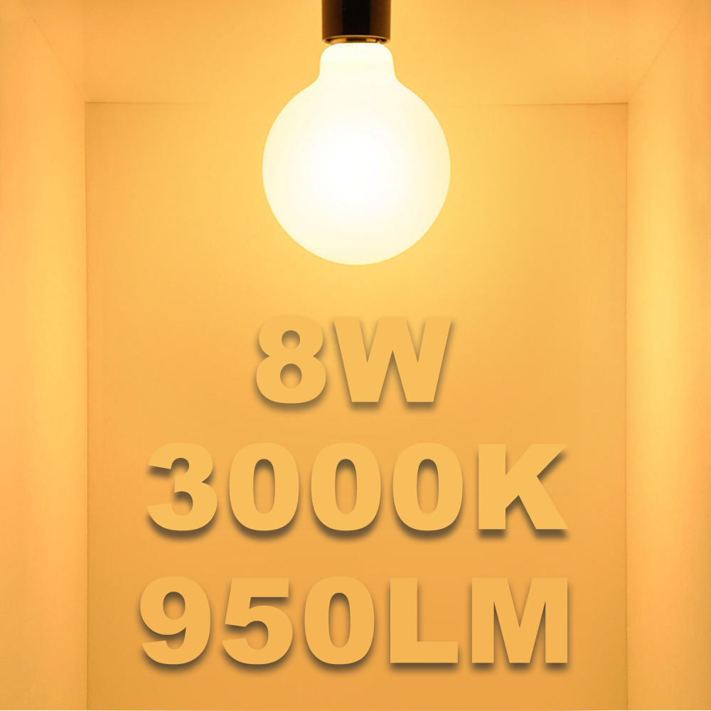 Dimmable 8W LED G95 Large Globe E27 Edison Screw Round Light Bulbs 