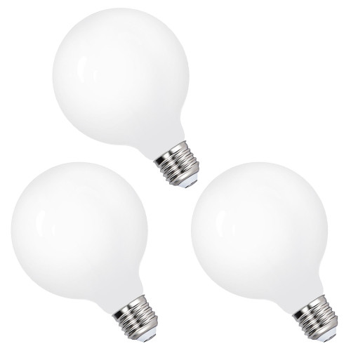 G95 LED Large Globe Light Bulbs Edison Screw E27 Energy Saving Lamps 8W 1100Lm Cool White Omnidirectional Lighting 5000K with Glass Lamp Shade Replace 80W Incandescent Lamps 3 Pack