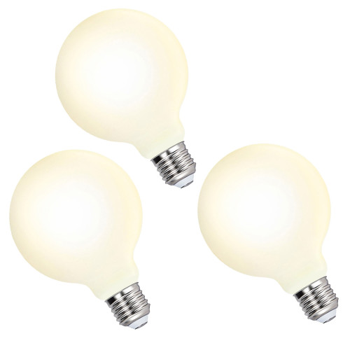 G95 Large Globe Edison E27 LED Energy Saving Light Bulbs 8W Omnidirectional Warm White Lighting 3000K with Glass Lamp Shade Replace 80W Incandescent Lamps 3 Pack