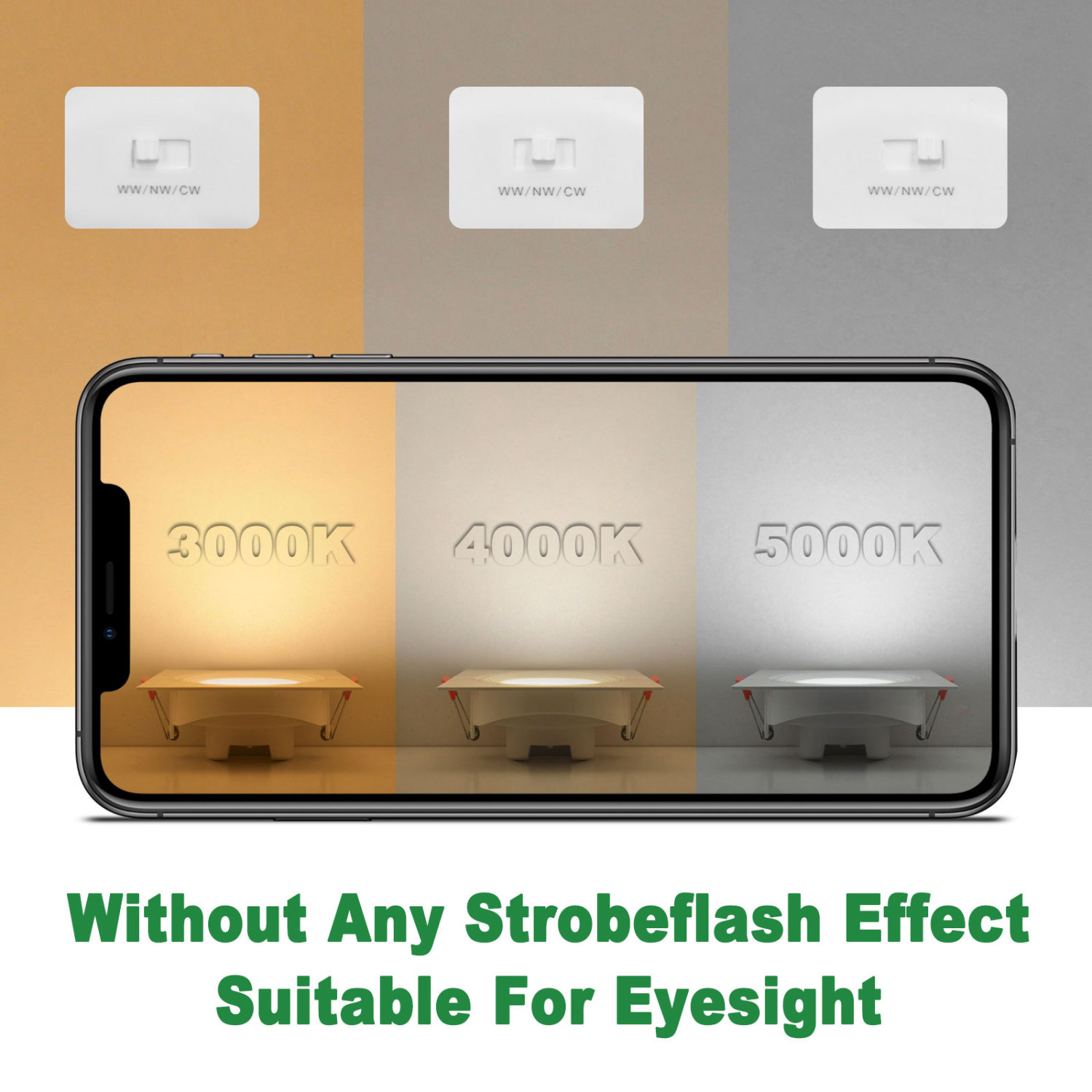 Angled Square Dimmable LED Recessed Downlights Ceiling Lights 10W 900Lm