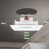 Square Angled 12W LED Recessed Ceiling Lamps Spot Lights Downlights 40° Beam Angle Lighting Color Adjustable for Sloped Ceiling Cut Hole Diameter 120-130MM Not Dimmble 3 Pack
