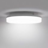 Dimmable LED Bathroom Ceiling Light 15W Warm White 3000K Diameter 22CM 1400Lm 100W Equivalent Waterproof IP54 Flush Ceiling Lamp for Kitchen Bedroom Living Room