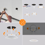 5W LED Small Round Recessed Downlights Ceiling Lamps 500Lm IP54 Waterproof for Kitchen Bathroom Light Color Adjustable 3000K 4000K 6000K Cut Hole Diameter 75-90MM 3 Lamps