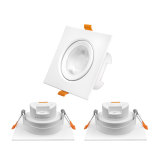 Angled 10W White Square LED Recessed Spot Downlights Ceiling Spotlights for Sloped Ceiling Warm Neutral Cool White Adjustable Not Dimmable Coutout Diameter 90-100MM 230V 3 Pack
