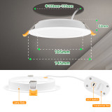 12W Ultra Slim LED Panel Downlights Ceiling Recessed Lights 1200Lm IP54 Waterproof Kitchen Bathroom Lamp Warm Neutral Cool White CCT Adjustable Cutout 120MM Not Dimmable 3 Pack