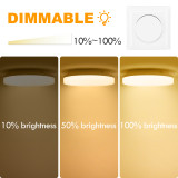 Dimmable LED Bathroom Ceiling Light 15W Warm White 3000K Diameter 22CM 1400Lm 100W Equivalent Waterproof IP54 Flush Ceiling Lamp for Kitchen Bedroom Living Room
